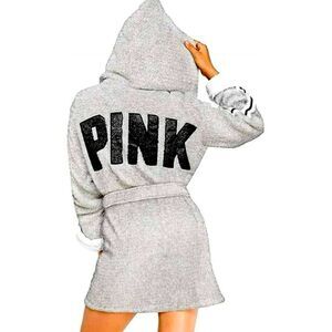 Victoria’s Secret PINK Hooded Sherpa lined Robe M/L
